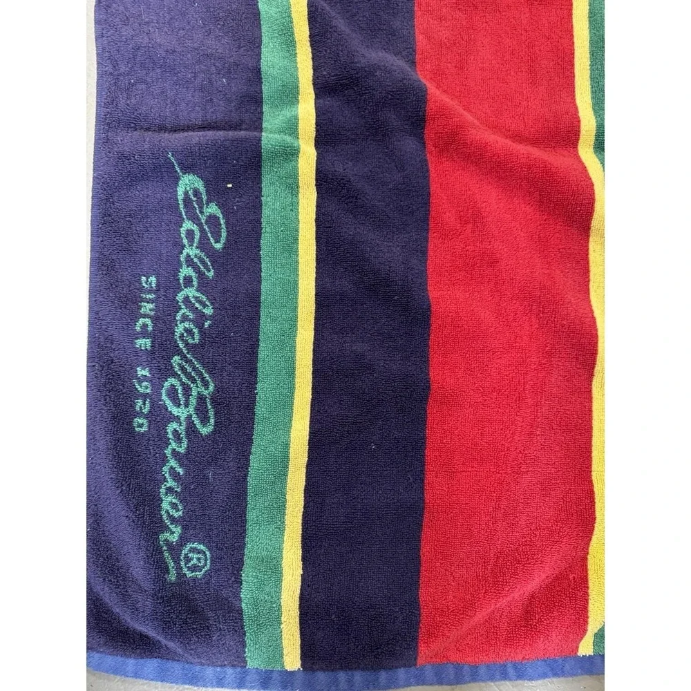VTG 2 Eddie Bauer Beach Towels Sheet Nautical Stripes Towel READ